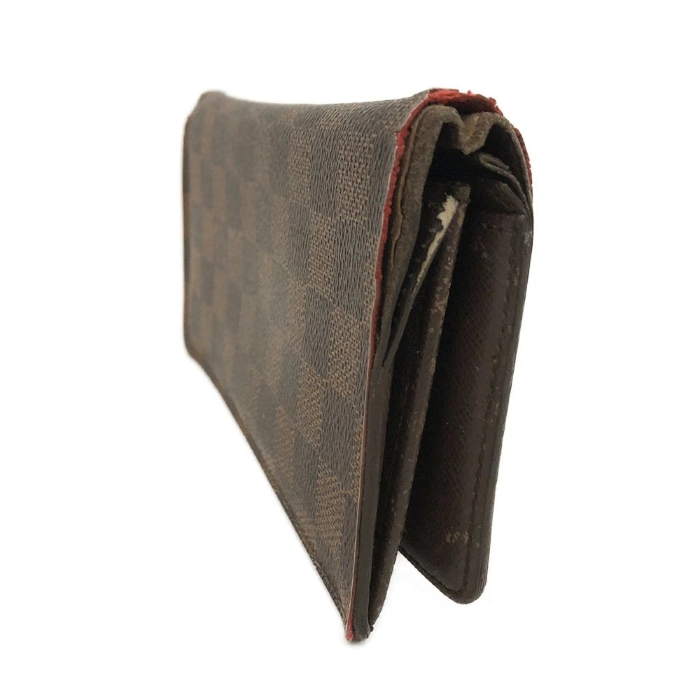EGA Louis Vuitton Damier Porte feiulle Brazza Long Wallet Purse Brown/3CA1367 TS2151