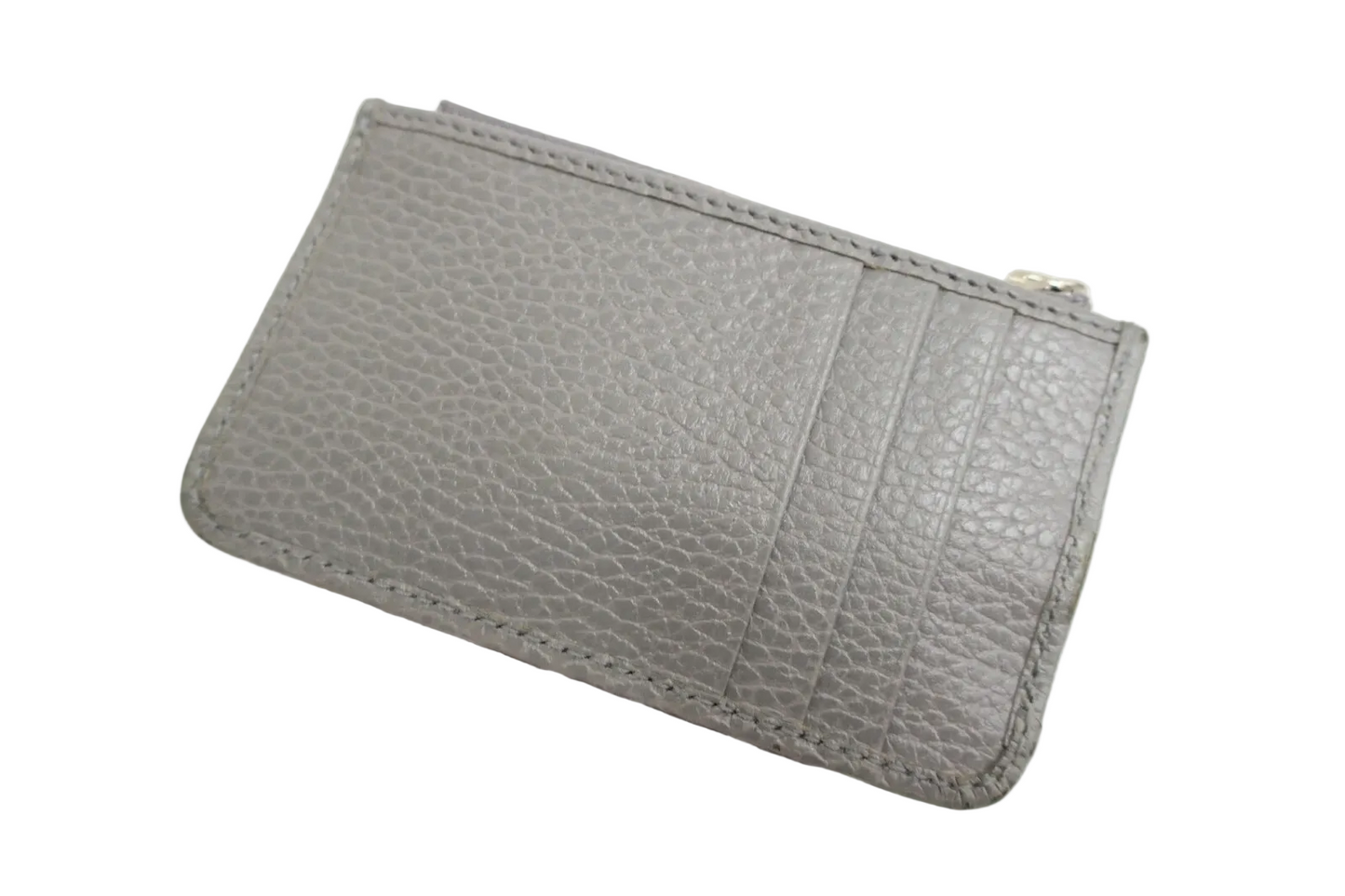 $375 Gucci Dollar Calfskin Enamel Monochrome GG Marmont Key Case Card Holder