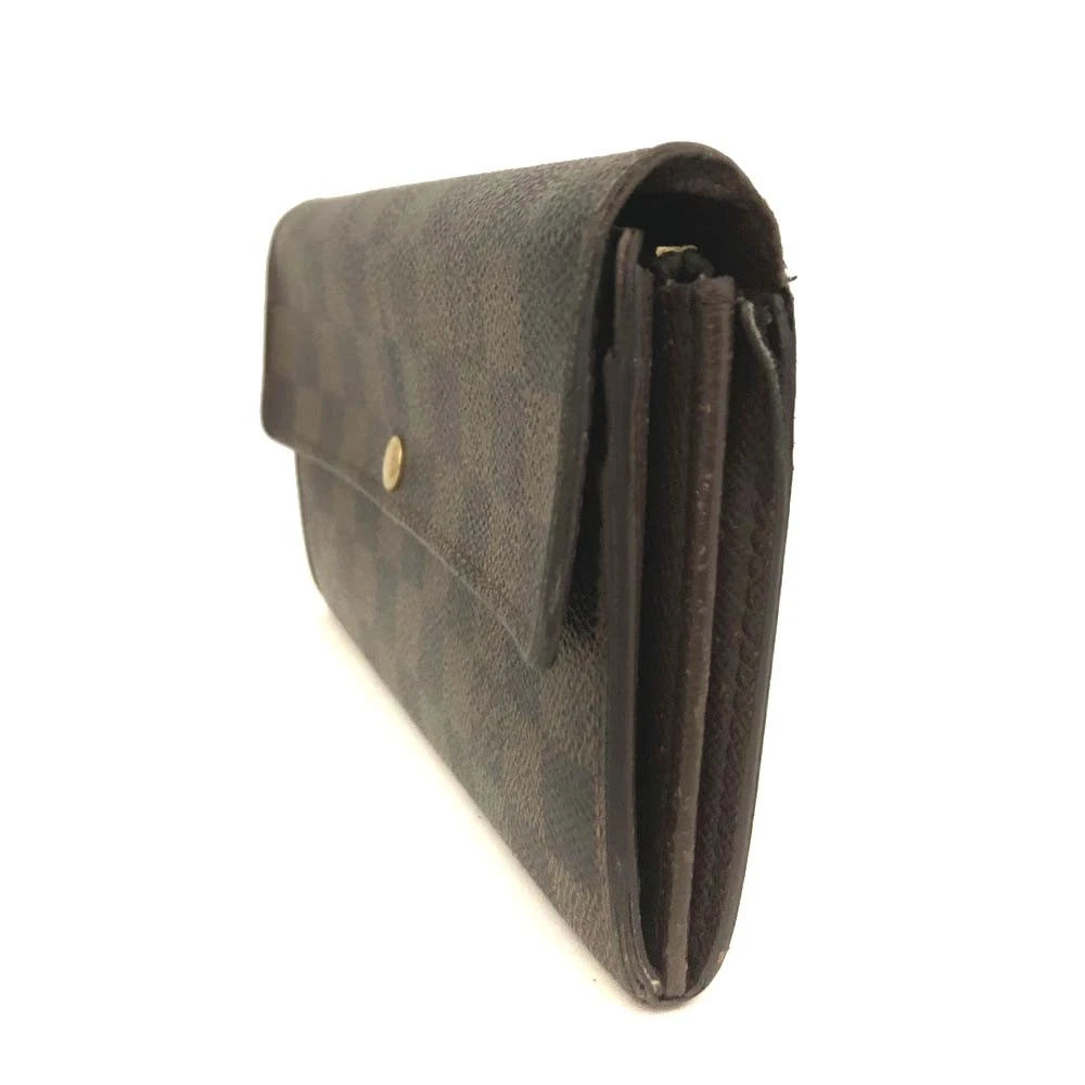Louis Vuitton Damier Porte Feuille Sarah Long Bifold Wallet Brown CA0048