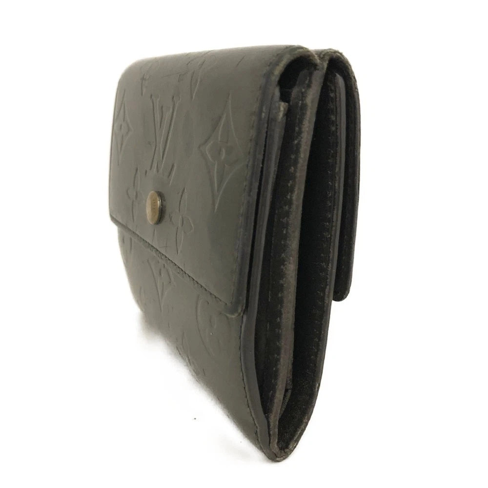 Louis Vuitton Monogram Mat Portefeiulle Elise Trifold Wallet Gray TH1002