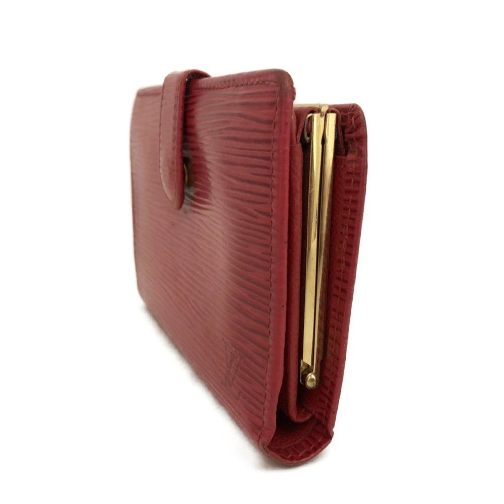 Louis Vuitton Epi Porte Monnaie Billets Viennois Leather Wallet Red MI0080