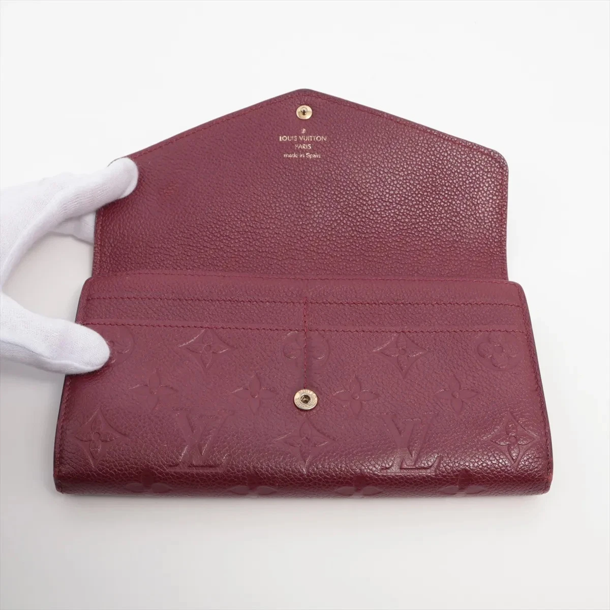 $1030 Louis Vuitton Empreinte Sarah Wallet NM Raisin Long Wallet