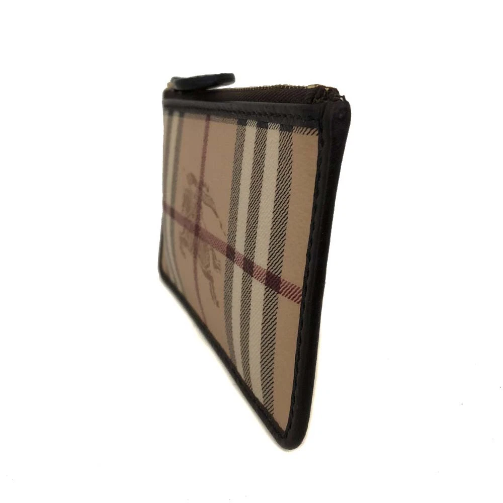 $350 BURBERRY Nova Check Coated Canvas Key Case Beige