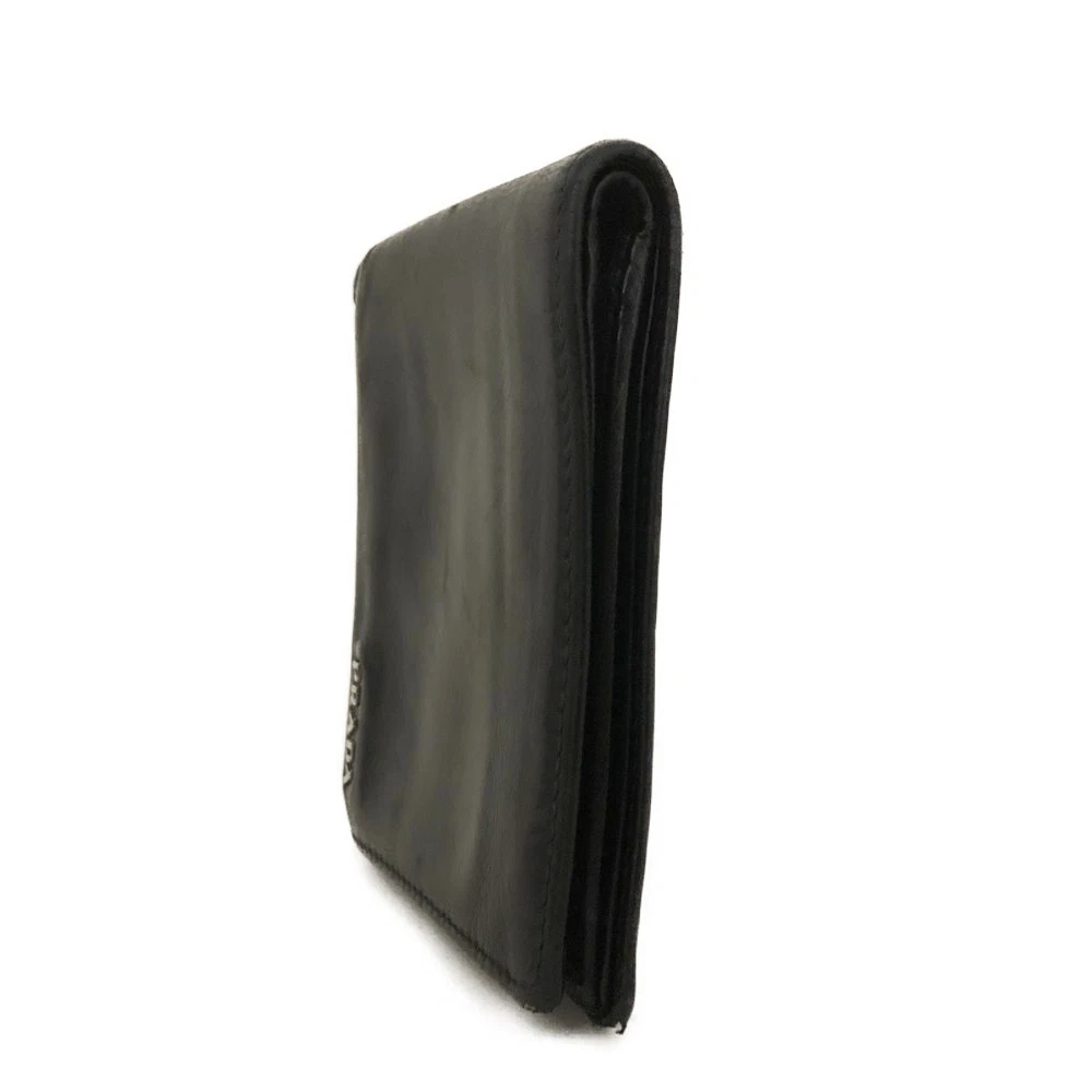$650 PRADA Vitello Move Logo Bifold Wallet Black