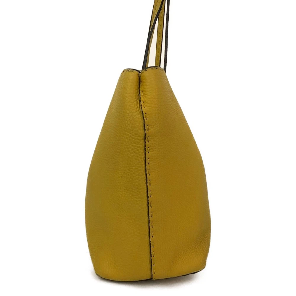 FENDI Selleria Leather Shoulder Tote Bag Yellow/6CH0854