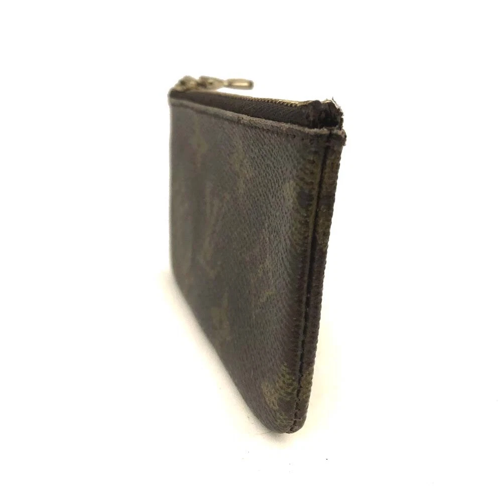 $345 Louis Vuitton Monogram Pochette Cles Wallet Coin Purse Brown