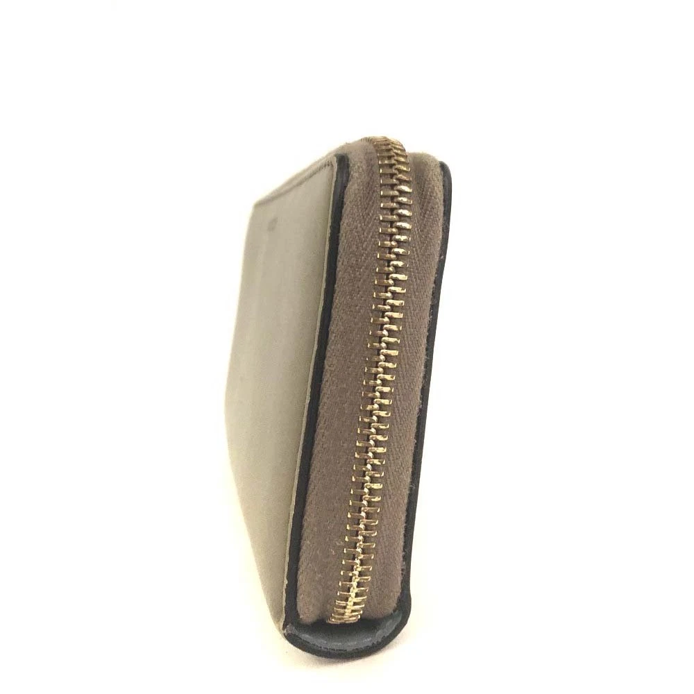 GUCCI Bamboo Pearl Leather Zip Around Long Wallet Beige/8CE0259