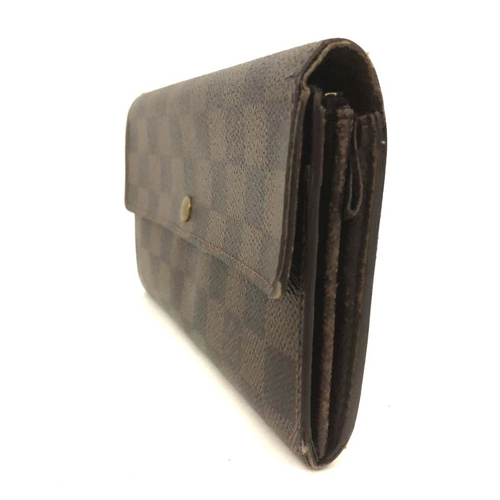 Louis Vuitton Damier Porte Feuille Sarah Long Bifold Wallet Brown CA0025