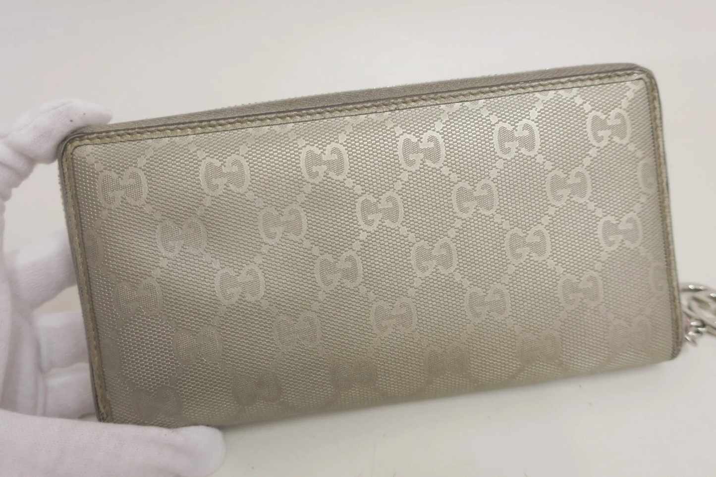 $660 Gucci GG Imprime Canvas Zip Around Wallet