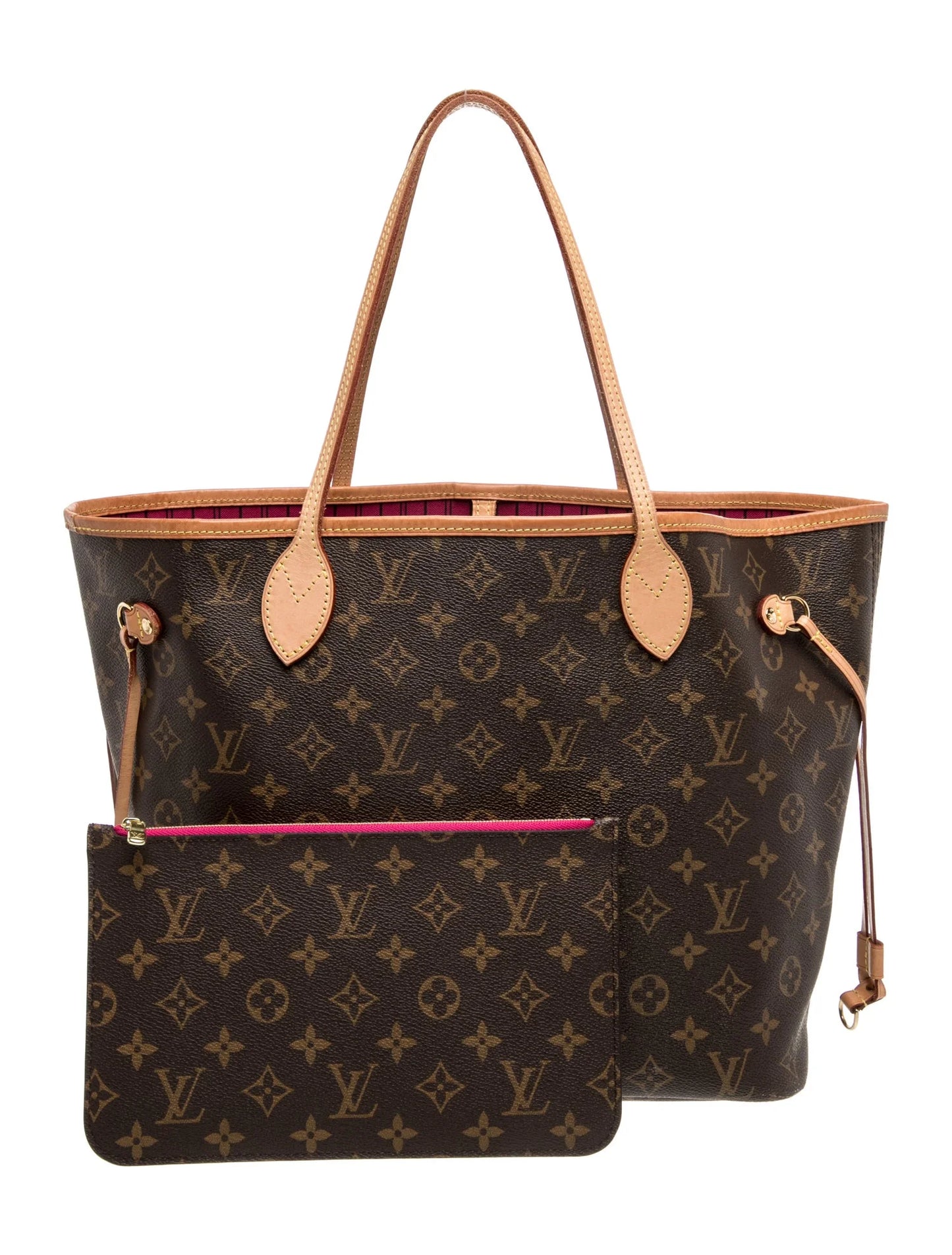 $2240 Louis Vuitton Monogram Neo Neverfull MM Pivoine with Pouch