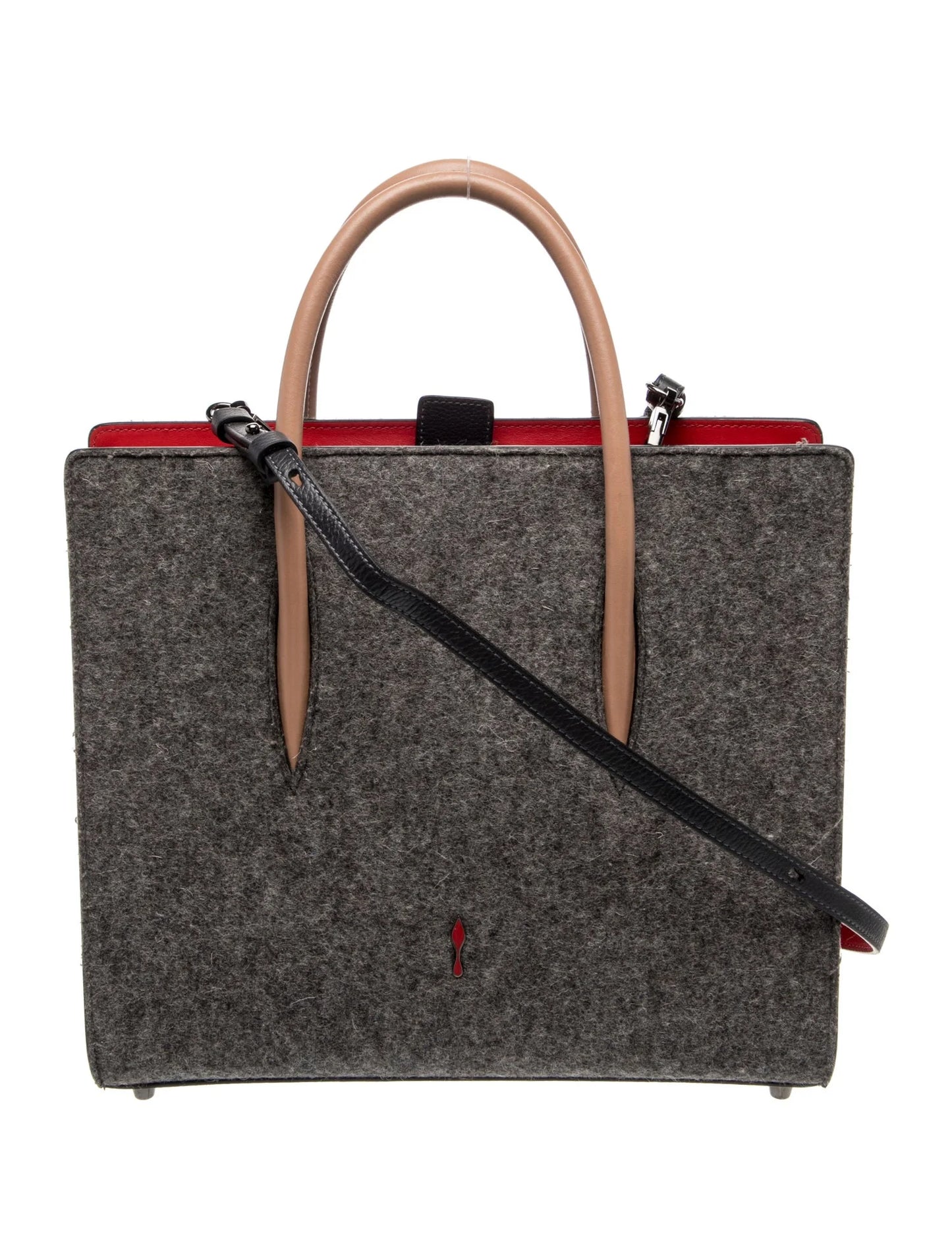 $3000 SPECIAL EDITION Christian Louboutin Felt Paloma Top Handle Bag