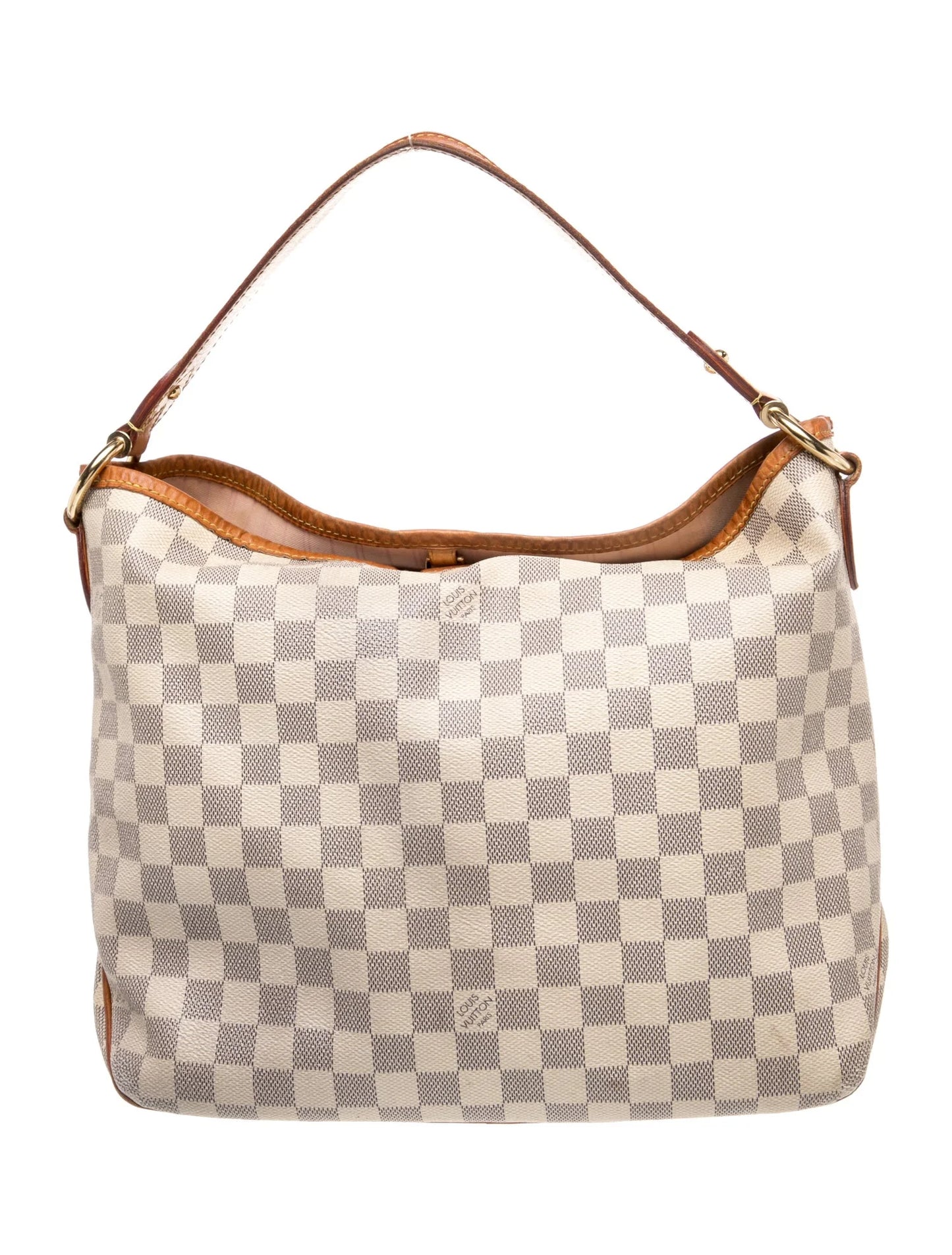 $1250 Louis Vuitton Damier Azur Delightful PM Rose Ballerine