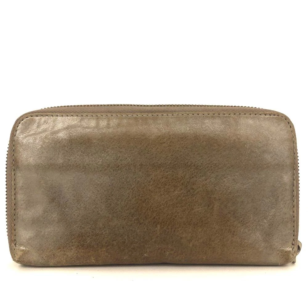 $690 Chloe Lily Leather Zip Around Long Wallet Purse Gold