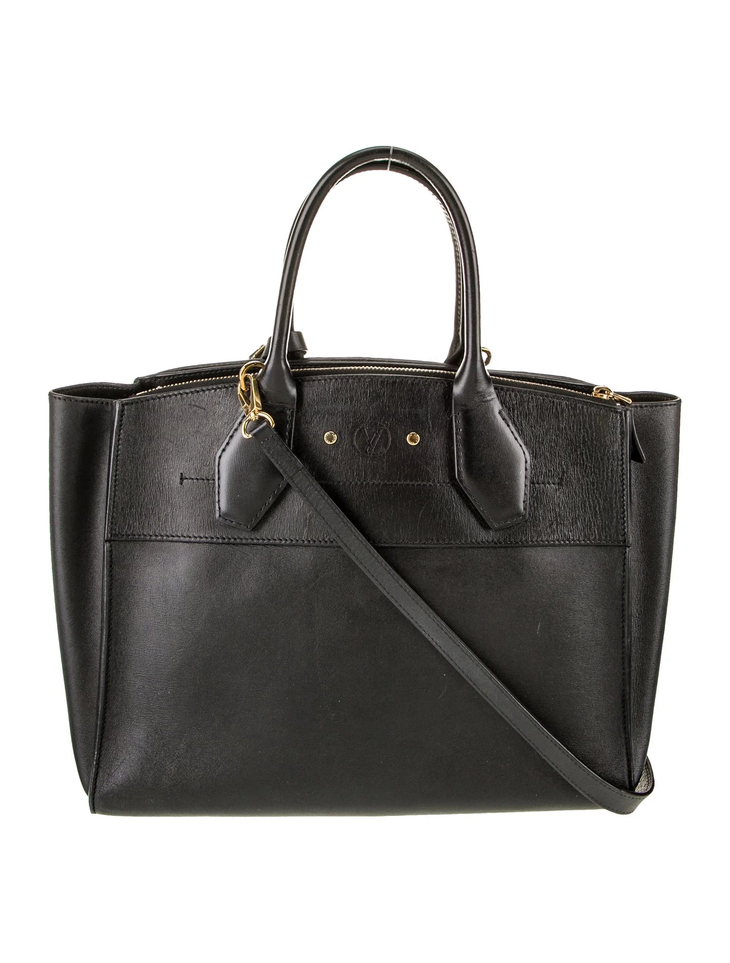 $4250 Louis Vuitton Leather City Steamer MM Black