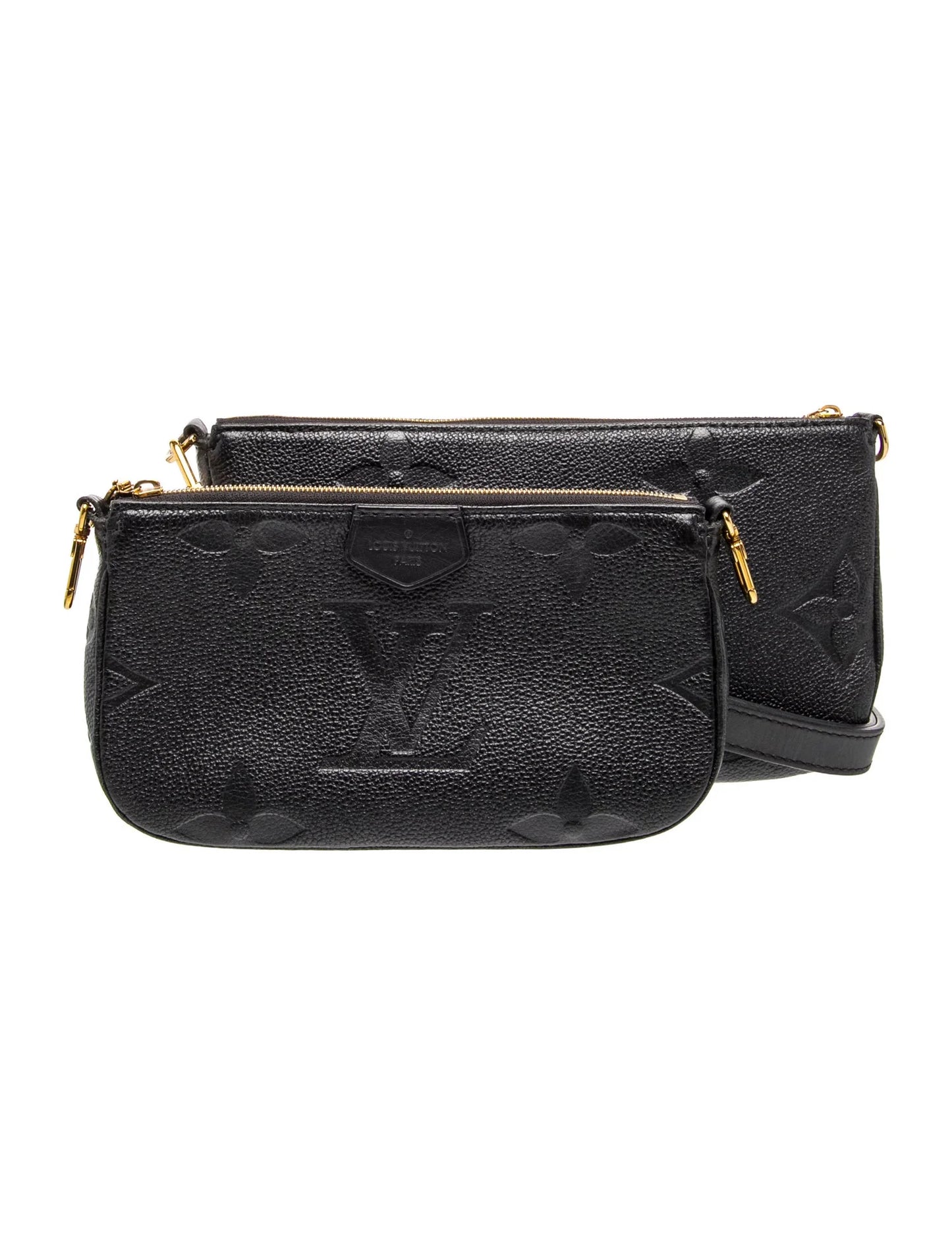 $3200 Louis Vuitton Empreinte Monogram Giant Multi Pochette Accessories Black