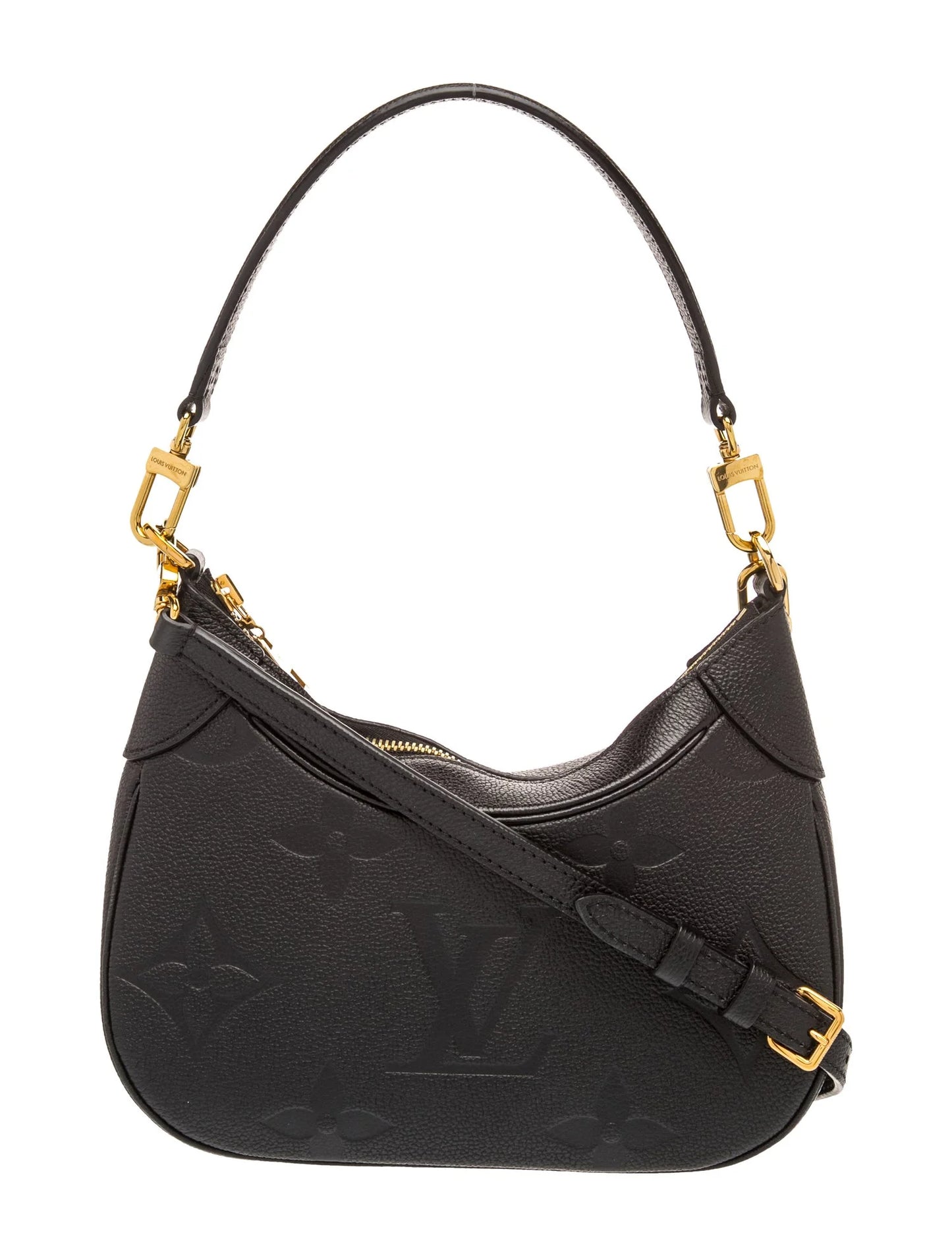 $2640  Louis Vuitton Empreinte Monogram Giant Bagatelle NM Black