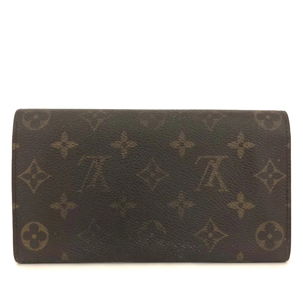 Louis Vuitton Monogram Portefeiulle Sarah Long Bifold Wallet Brown CA0918
