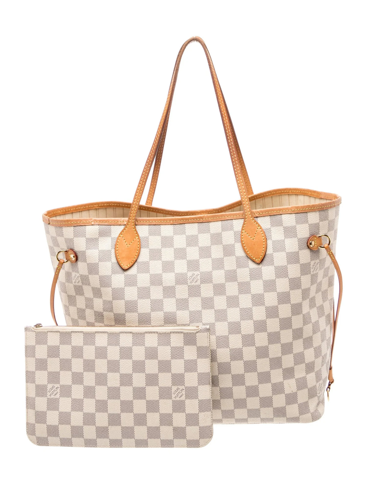 $2240 Louis Vuitton Damier Azur Neverfull w/Pouch MM 10021110