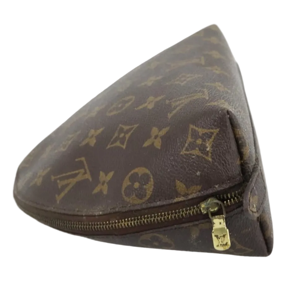 $735 2003 LOUIS VUITTON Monogram Trousse Demi Ronde TH0053