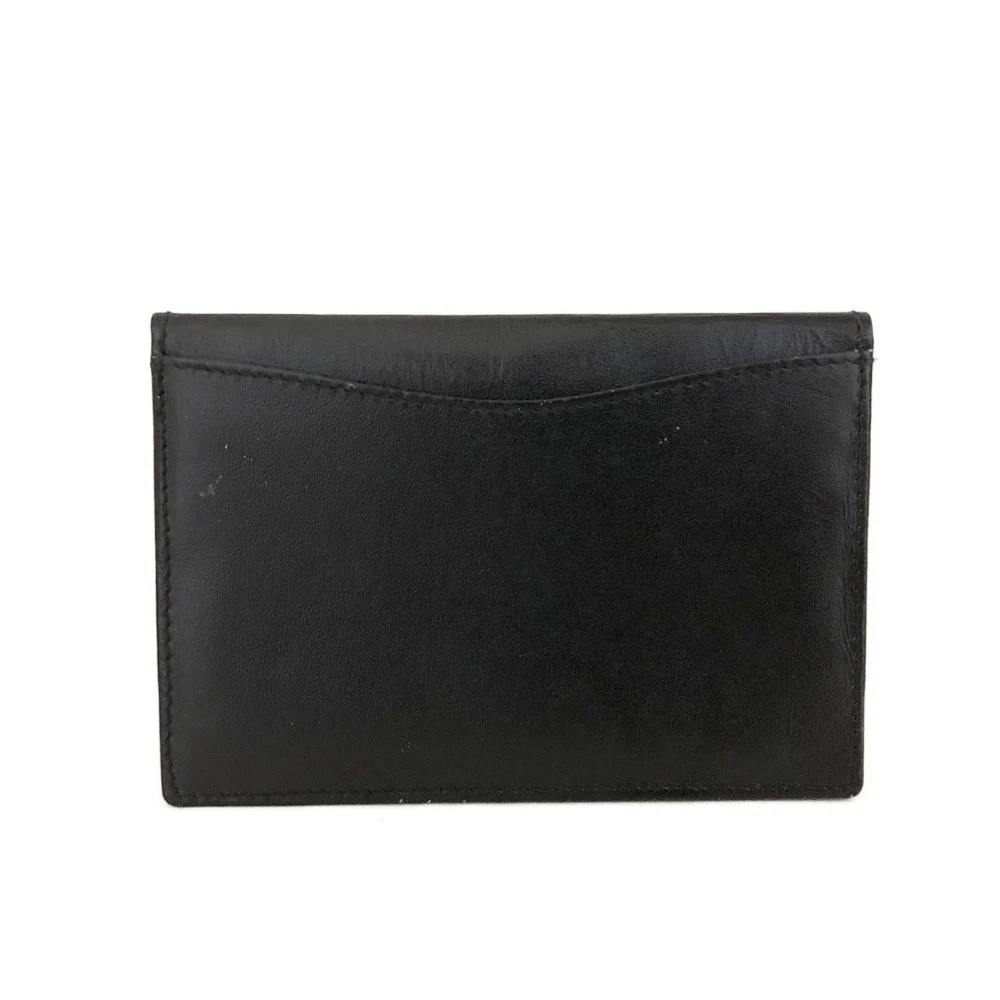 $450 CHRISTIAN DIOR Grained Calfskin Logo Card Case Black