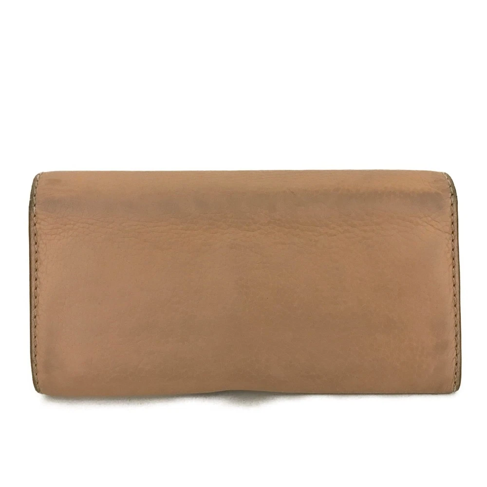 $650 CHLOE Grained Calfskin Marcie Long Wallet Orange