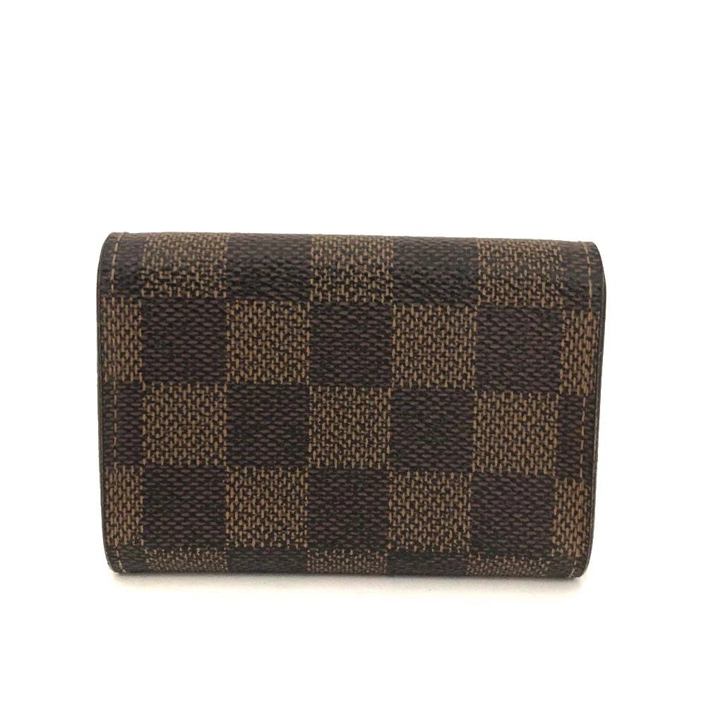 Louis Vuitton Damier Porte Monnaie Plat Coin Purse Wallet Brown MI4037