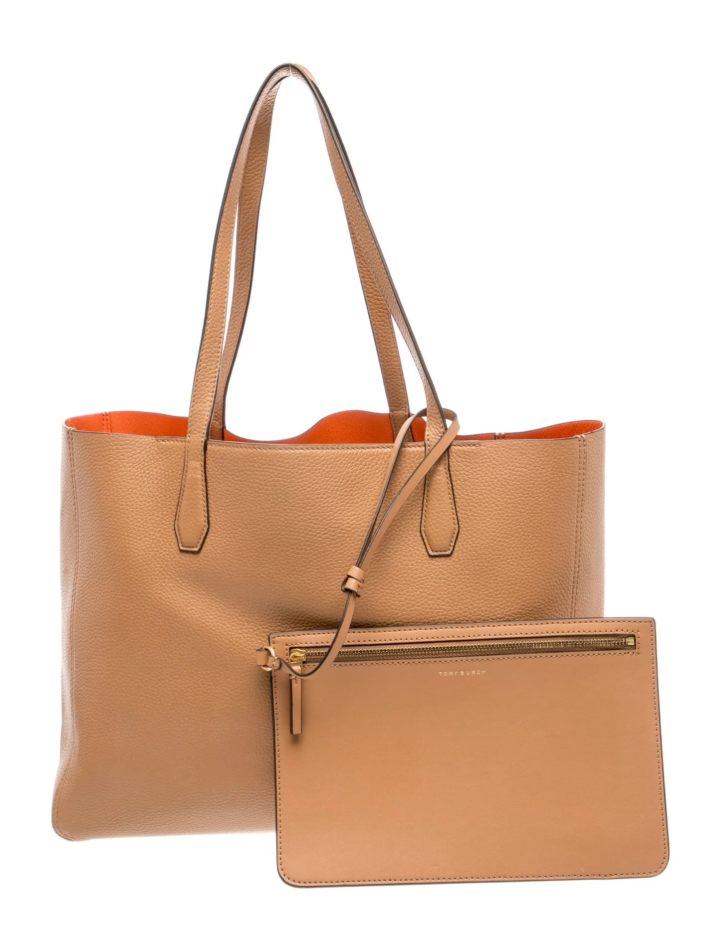 $348 Tory Burch Leather Blake Tote Tan