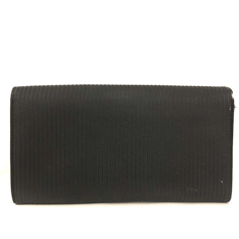 BVLGARI Millerighe PVC Bifold Long Wallet Black