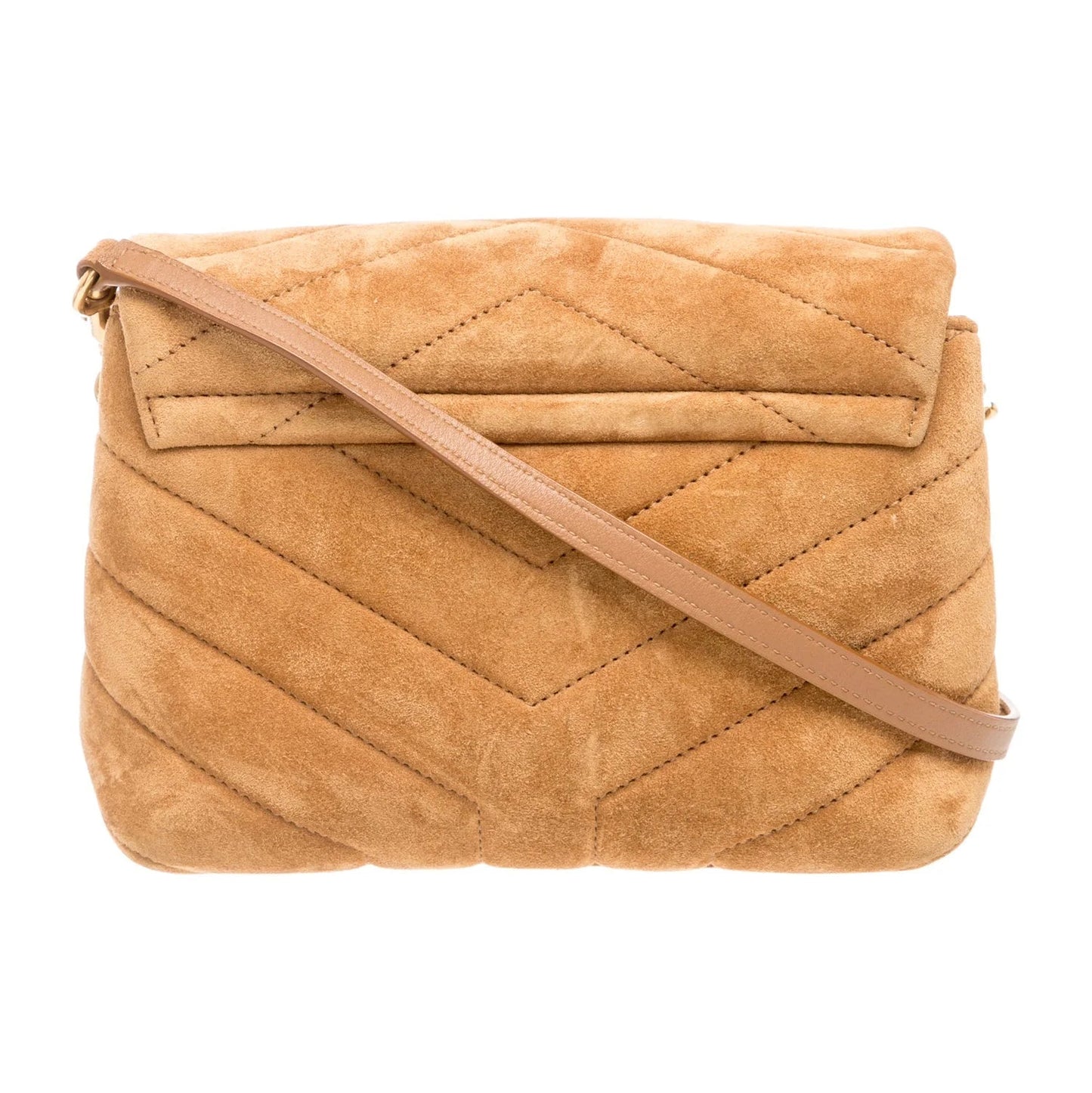 $1890 2022 Saint Laurent Suede Toy Loulou Shoulder Bag Cinnamon