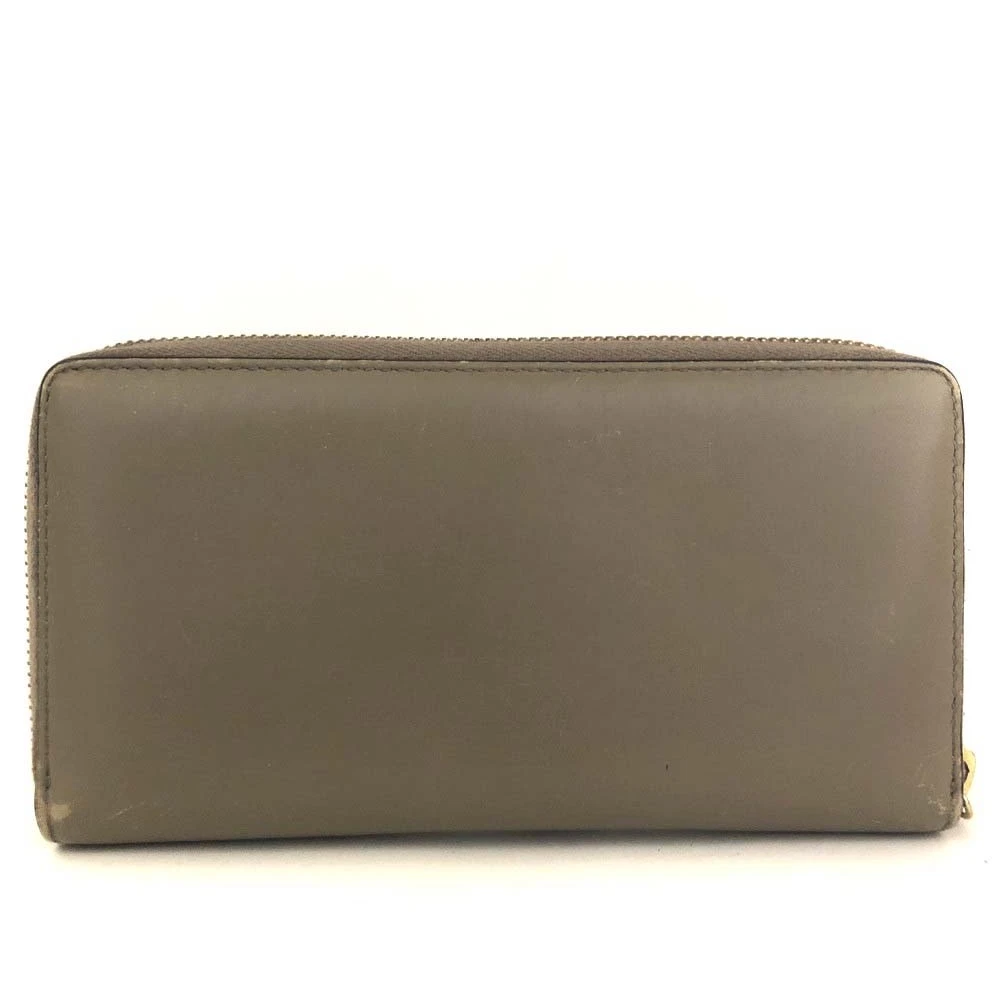 GUCCI Bamboo Pearl Leather Zip Around Long Wallet Beige/8CE0259