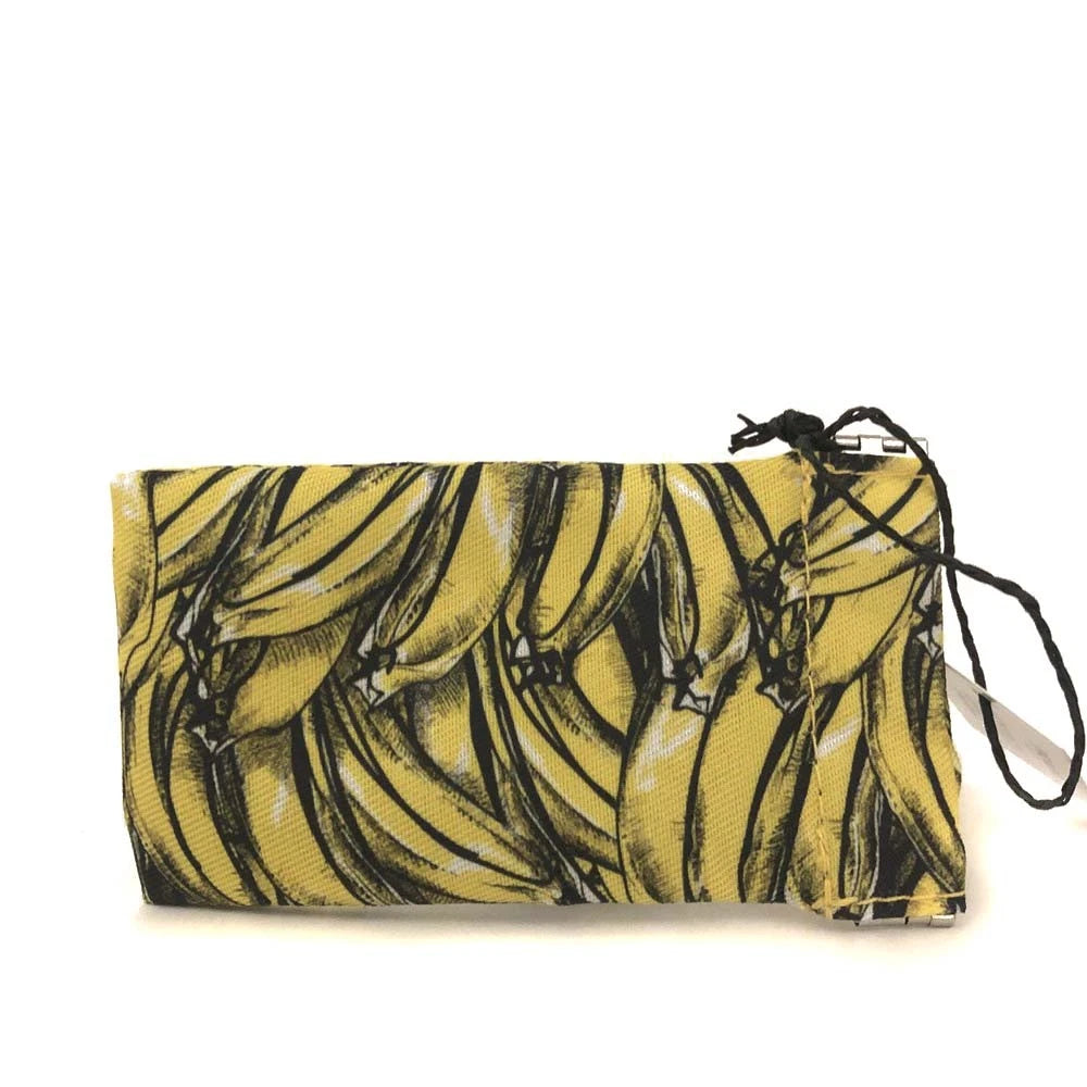 PRADA Logo Banana Motif Canvas Multi Case MultiColor