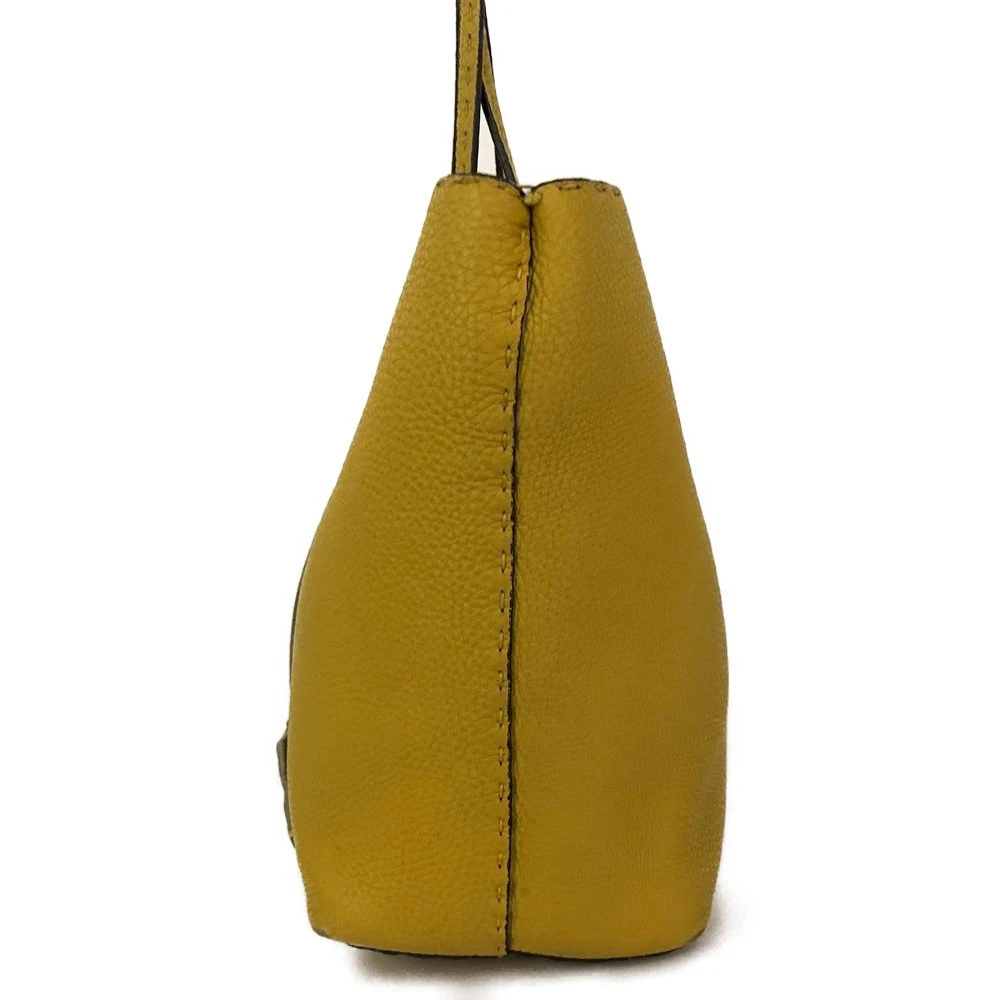 FENDI Selleria Leather Shoulder Tote Bag Yellow/6CH0854