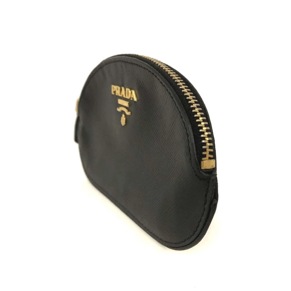 PRADA Saffiano Leather Coin Purse Wallet Black/3CH1162