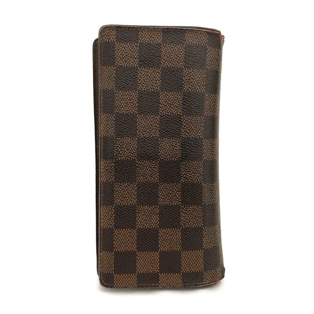 EGA Louis Vuitton Damier Porte feiulle Brazza Long Wallet Purse Brown/3CA1367 TS2151