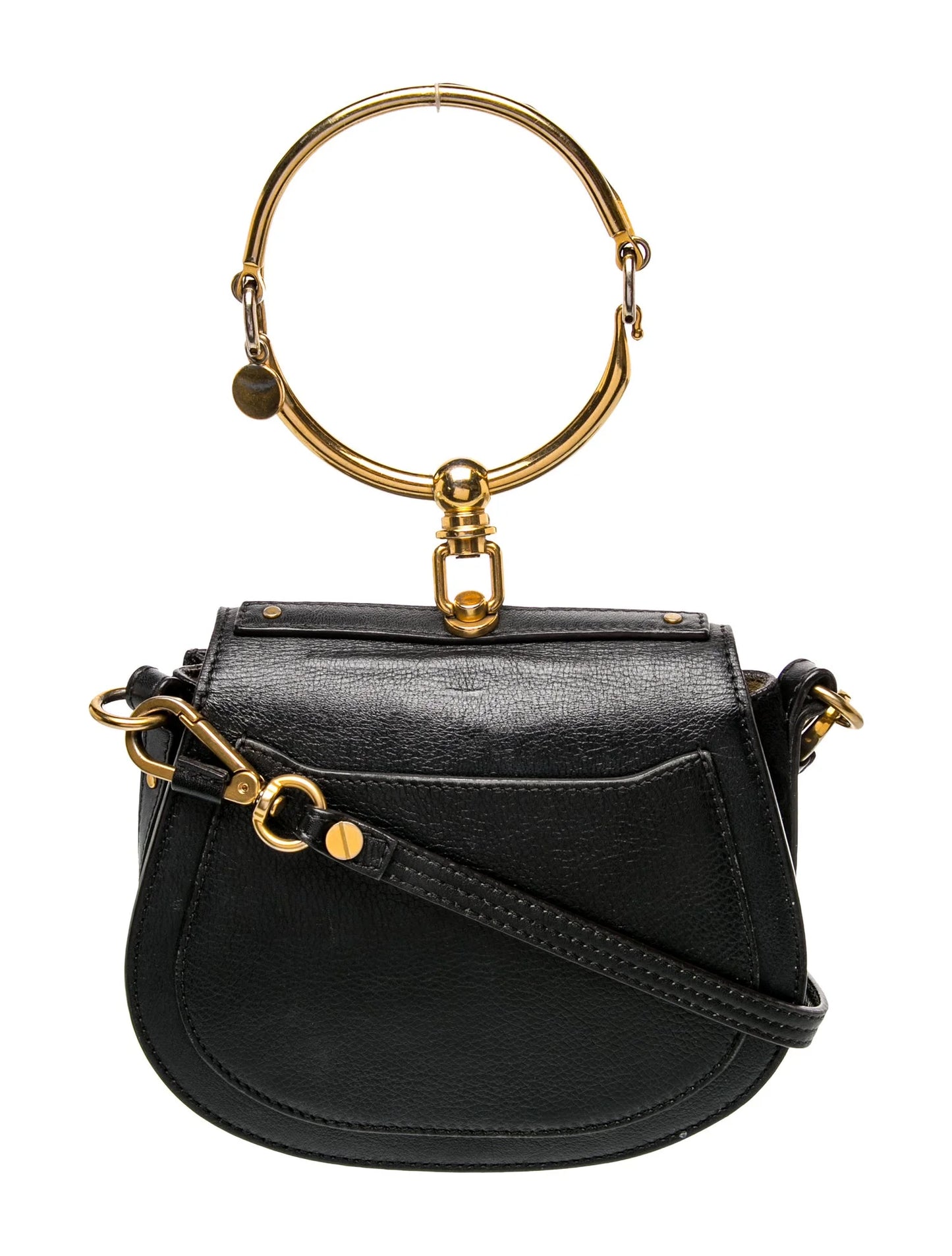 $1690 Chloe Calfskin Small Nile Bracelet Bag Black
