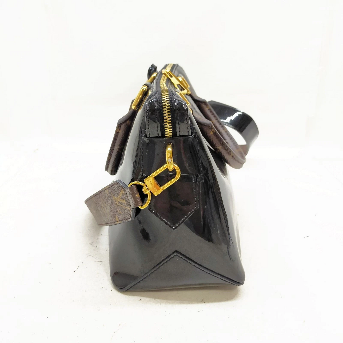 Louis Vuitton LV Hand Bag Tote Miroir Black Vernis SN0188