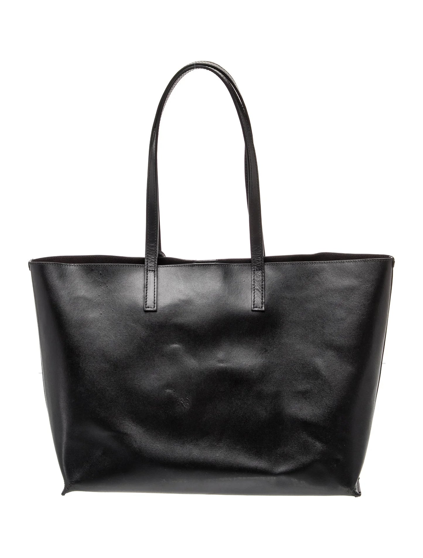 2018 Saint Laurent Vintage Calfskin Perforated East West Shopping Tote Black