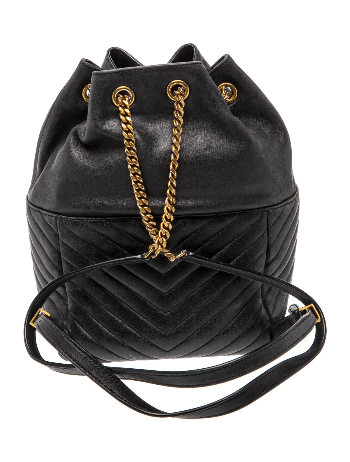 $2850 Saint Laurent Lambskin Matelasse Monogram Joe Backpack Black 10021113
