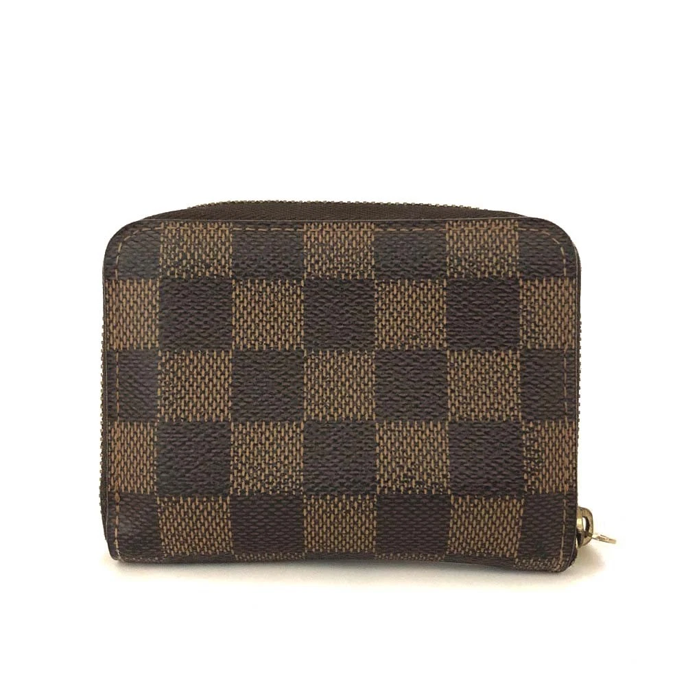 $560 Louis Vuitton Damier Zippy Zip Coin Purse Wallet Brown SN5101