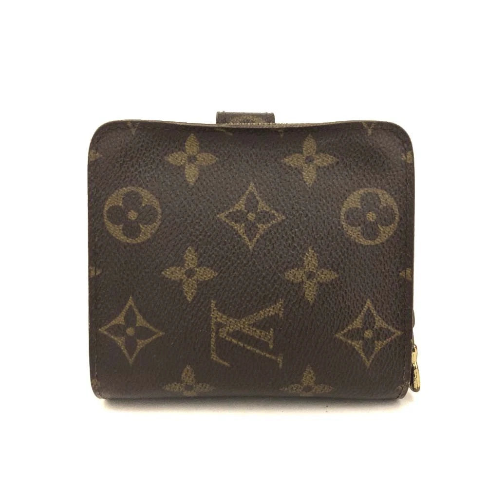 Louis Vuitton Monogram Compact Zip Bifold Wallet Brown MI0979