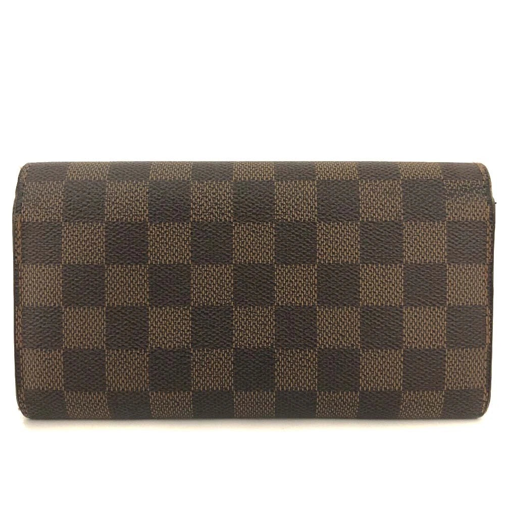 Louis Vuitton Damier Porte Feuille Sarah Long Bifold Wallet Brown CA0025