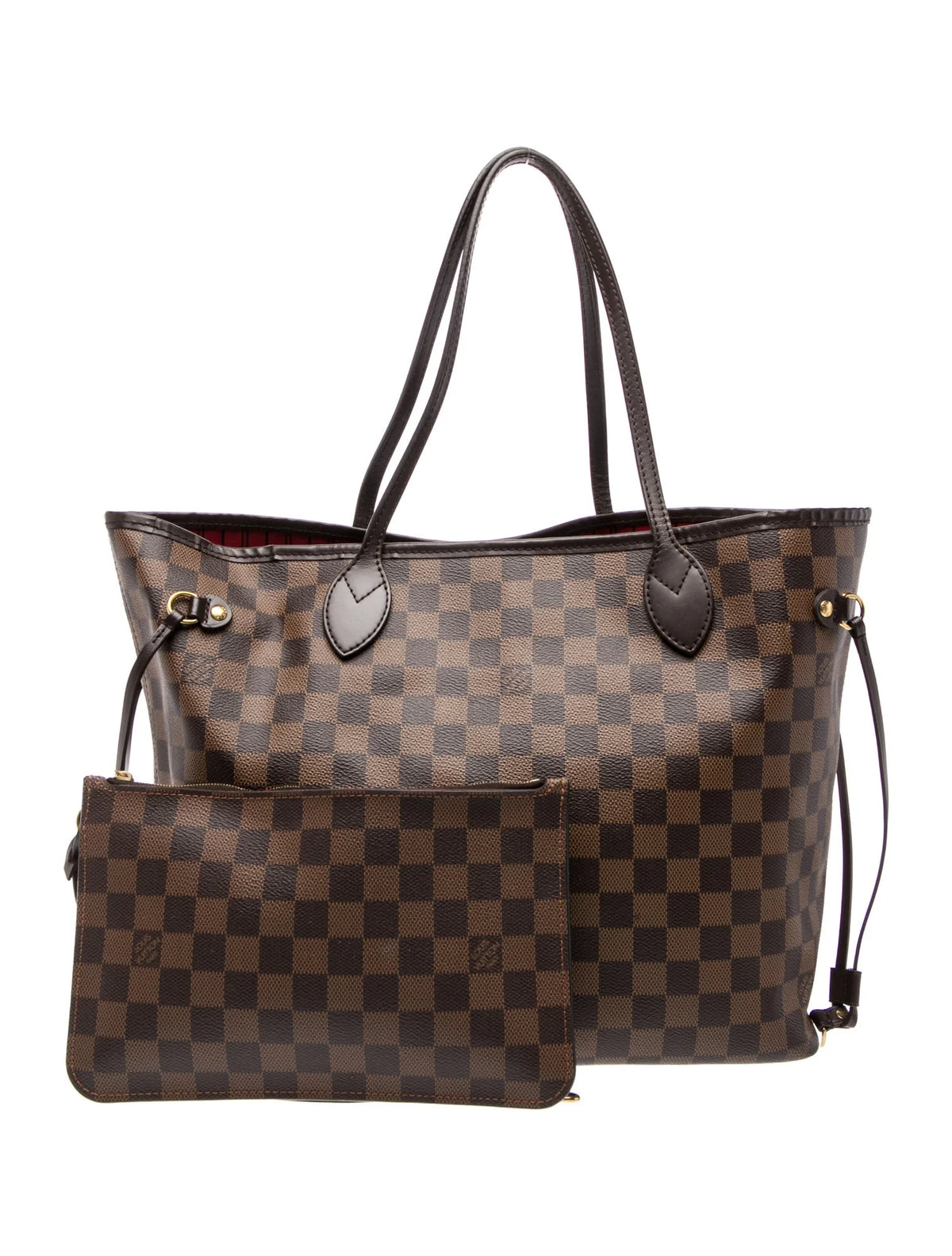 $2240 2018 Louis Vuitton Neverfull MM Damier Ebene with Pouch 10021295