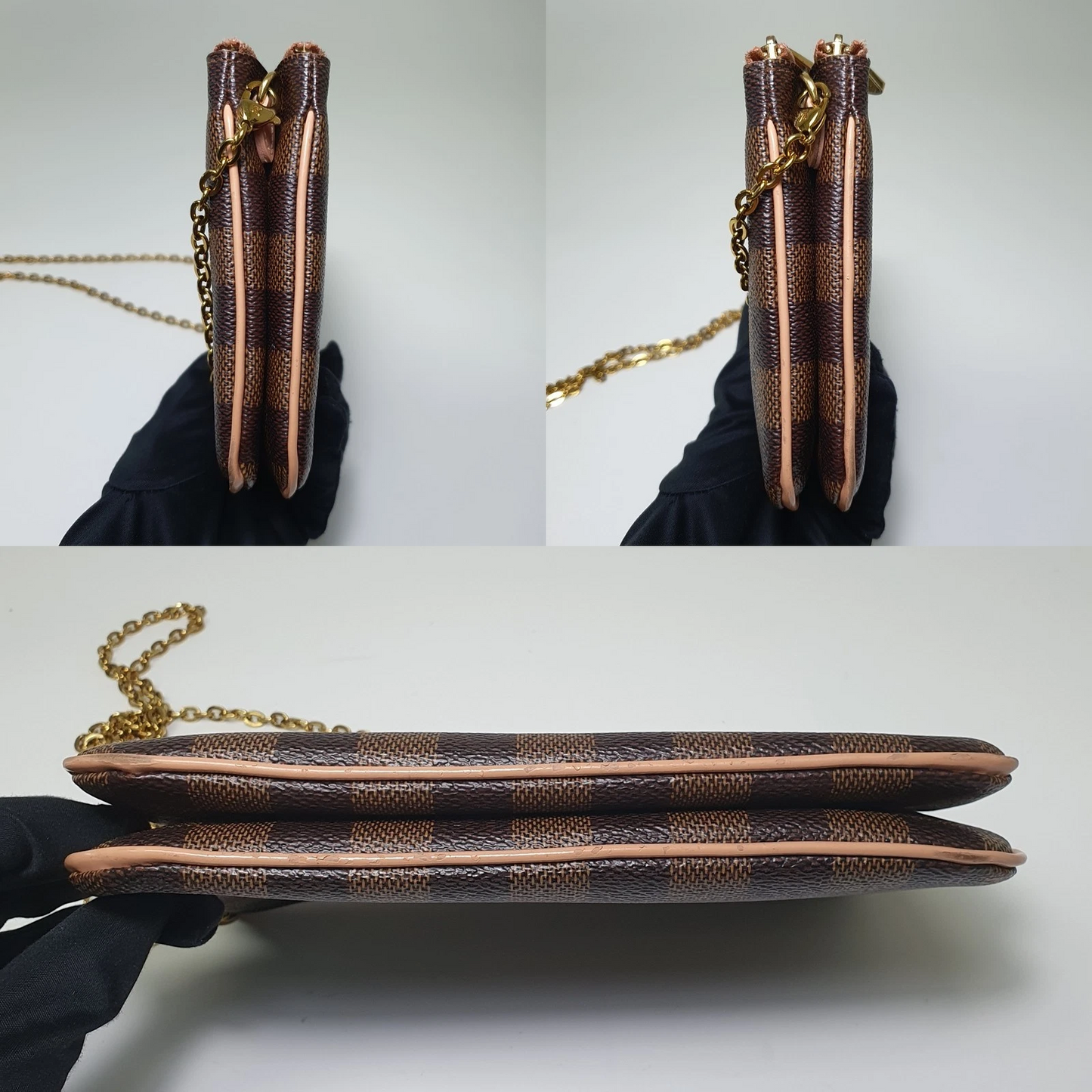Louis Vuitton Double Zip Pochette Damier Ebene MI0220