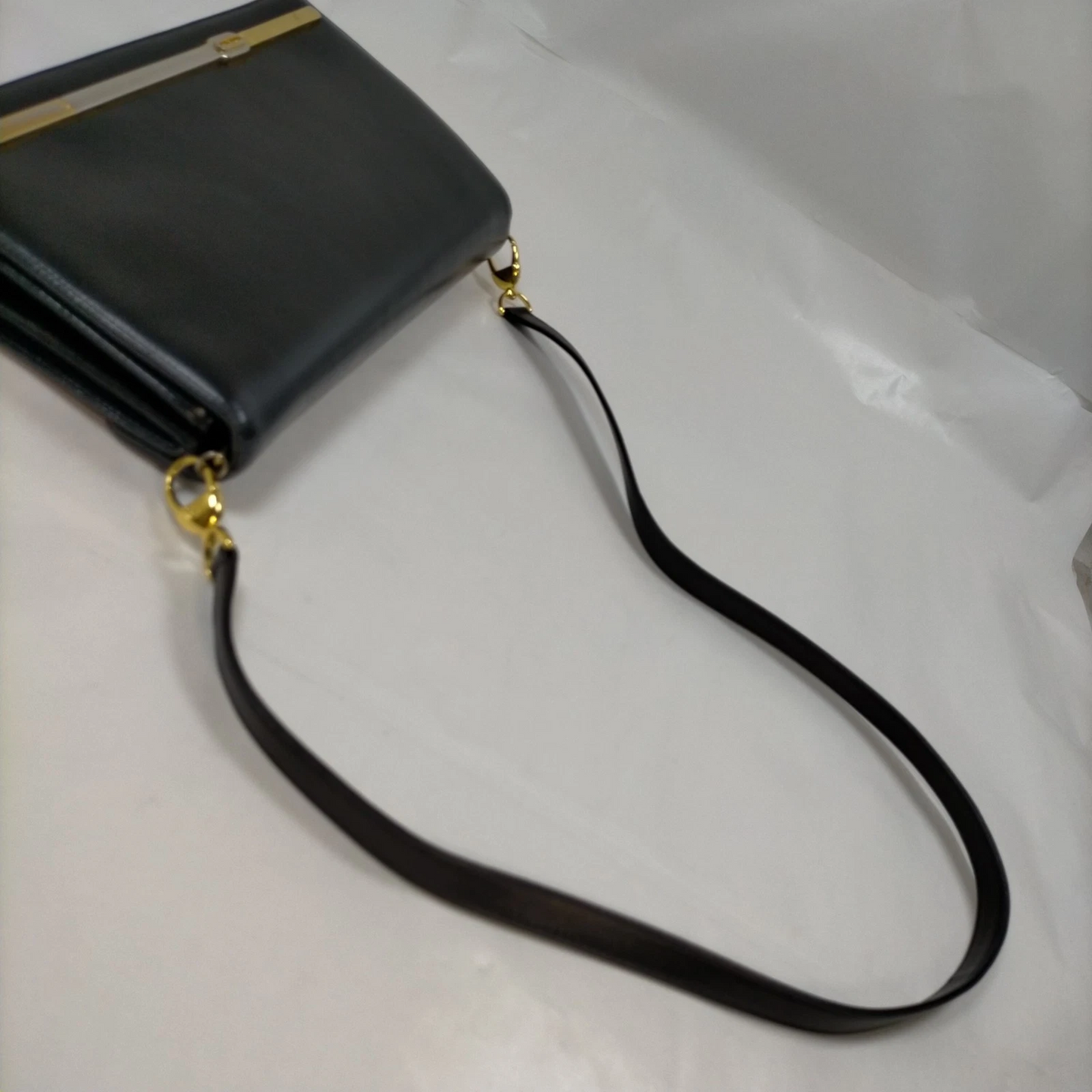 $1290 Christian Dior Shoulder Bag Black Leather