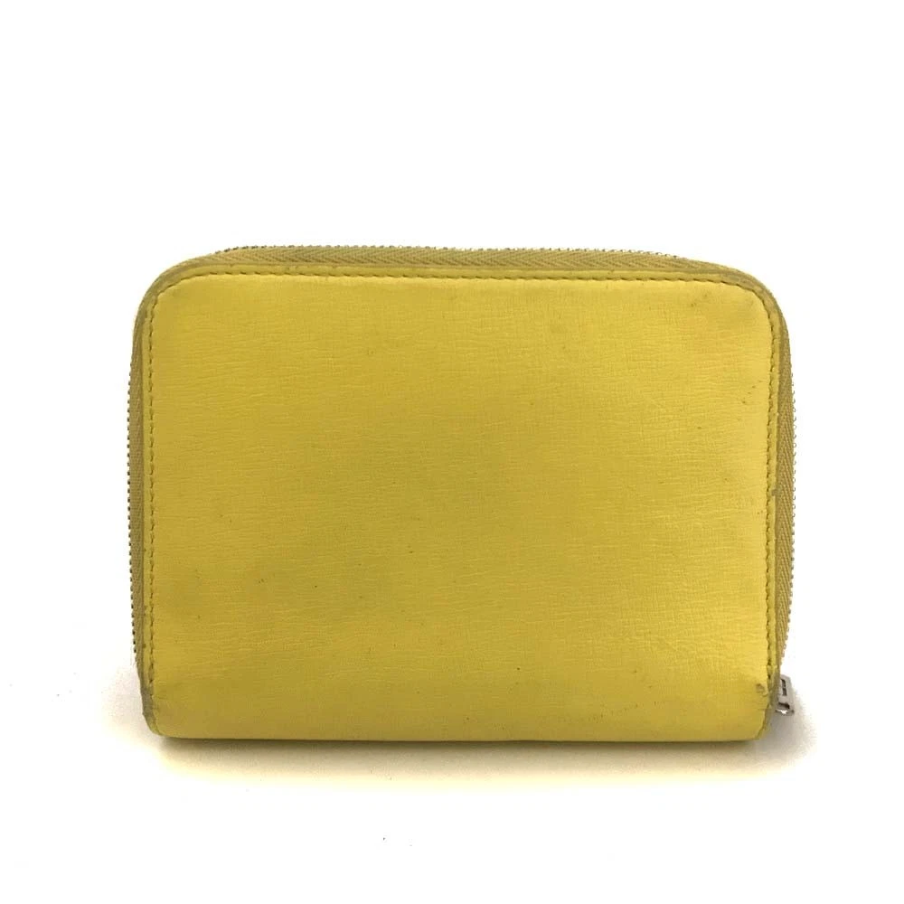 BALENCIAGA BB Logo Leather Bifold Wallet Yellow