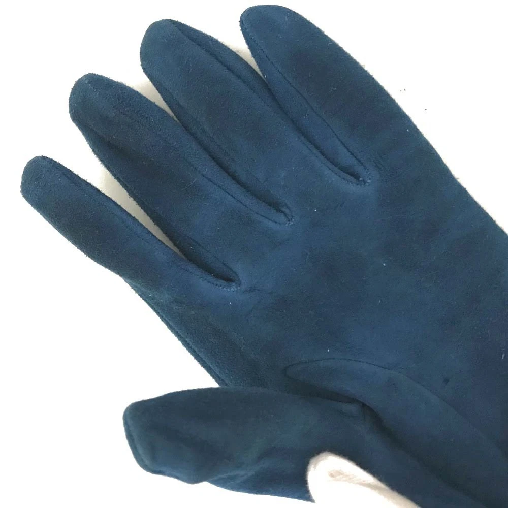 Salvatore Ferragamo Ribbon Leather Gloves Blue