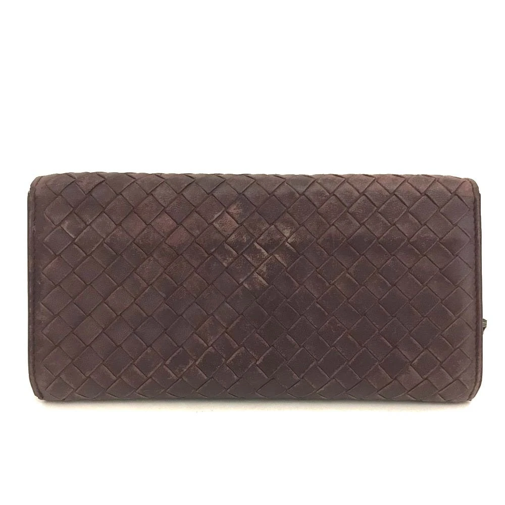 Bottega Veneta Intrecciato Lambskin Long Bifold Wallet Bordeaux