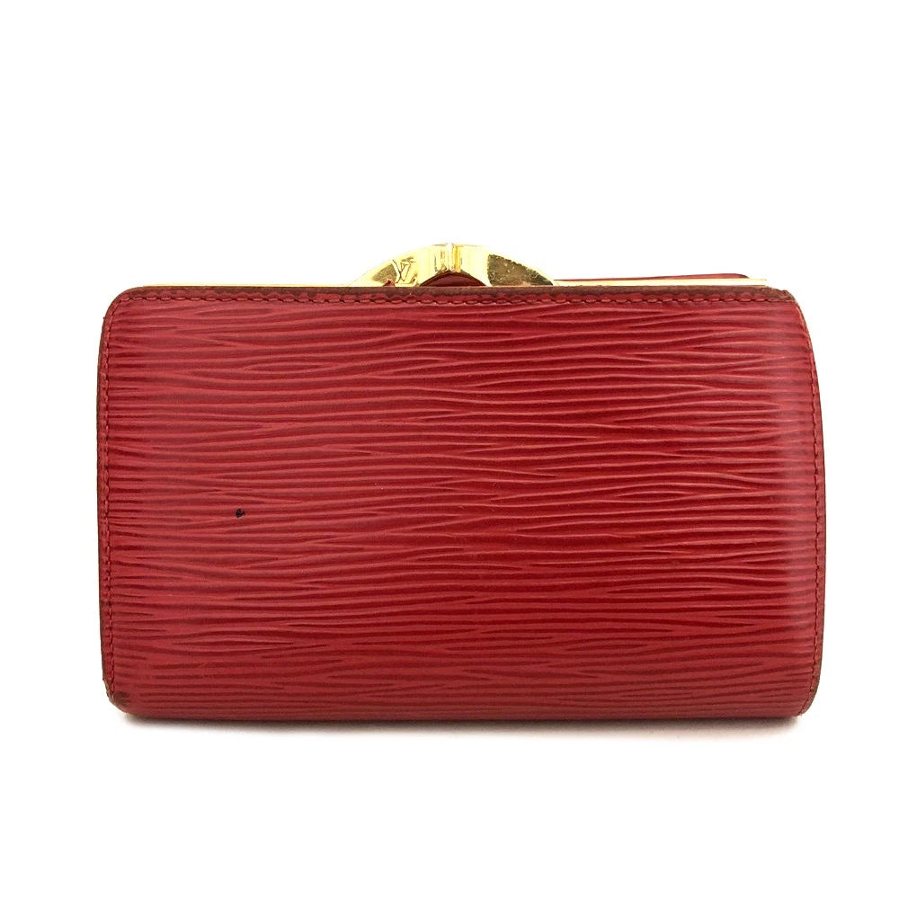 $950 2005 Louis Vuitton Epi French Kisslock Wallet Porte Monnaie Billets Viennois MI0065