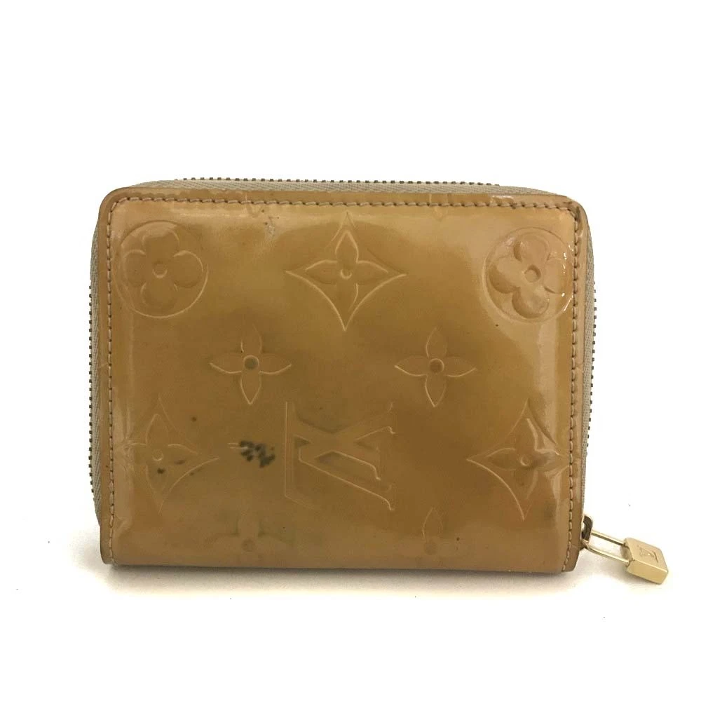 $520 1999 Louis Vuitton Vernis Zippy Coin Purse Wallet Beige BJ0959