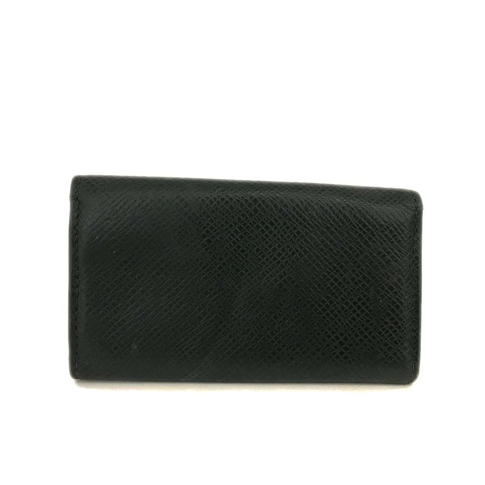 $355 1994 Louis Vuitton Dark Green Taiga Leather 4 Key Holder MI0954